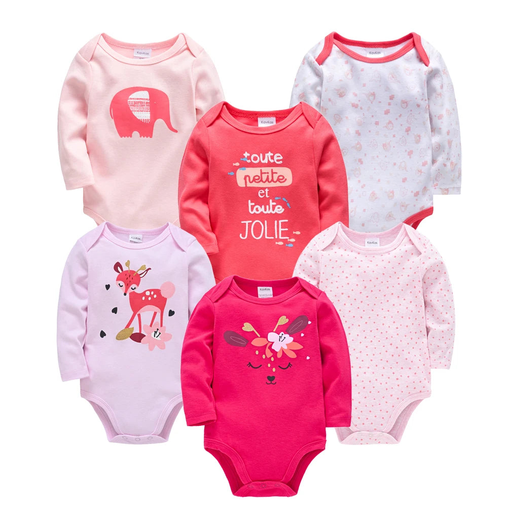 Baby Boys Girls Bodysuit 6 PCS & 3 PCS Long Sleeve 100% Cotton