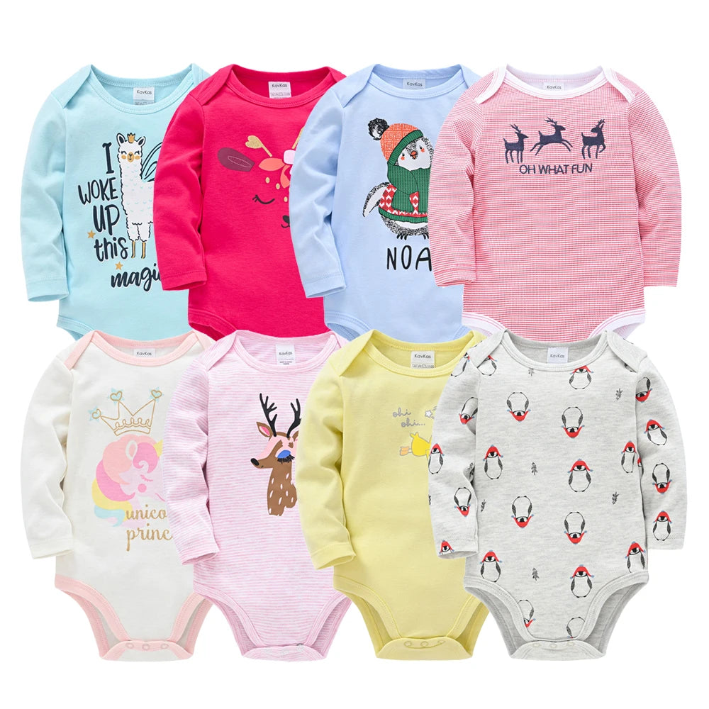 Baby Boys Girls Bodysuit 6 PCS & 3 PCS Long Sleeve 100% Cotton