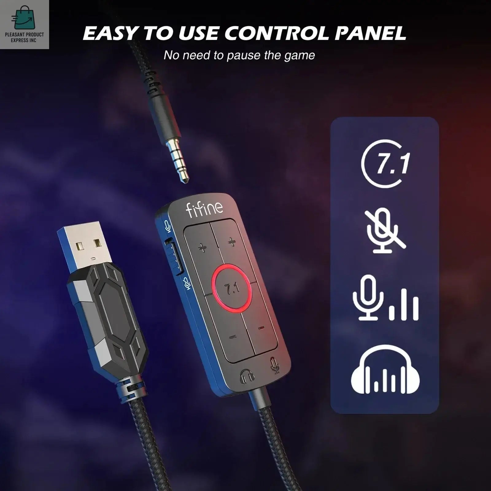 Headset,3.5 mm jack&USB Headphones with 7.1 Surround Sound/volumePleasant Product