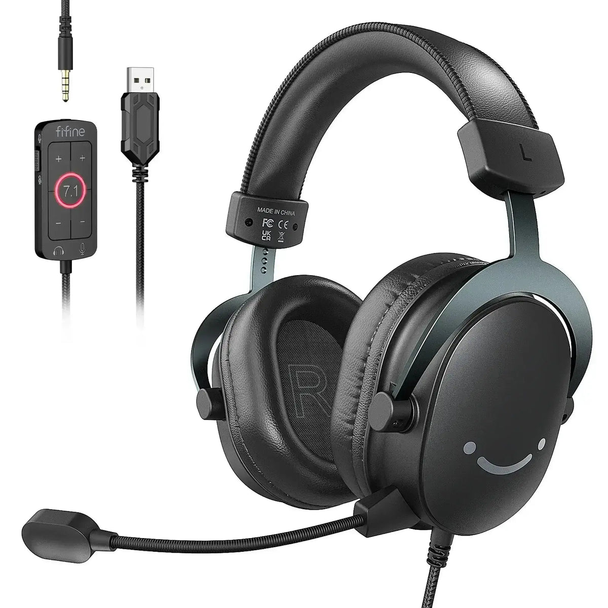 Headset,3.5 mm jack&USB Headphones with 7.1 Surround Sound/volumePleasant Product
