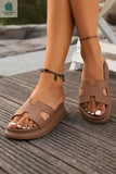 Henley Cutout Design Open Toe Platform Slippers-3