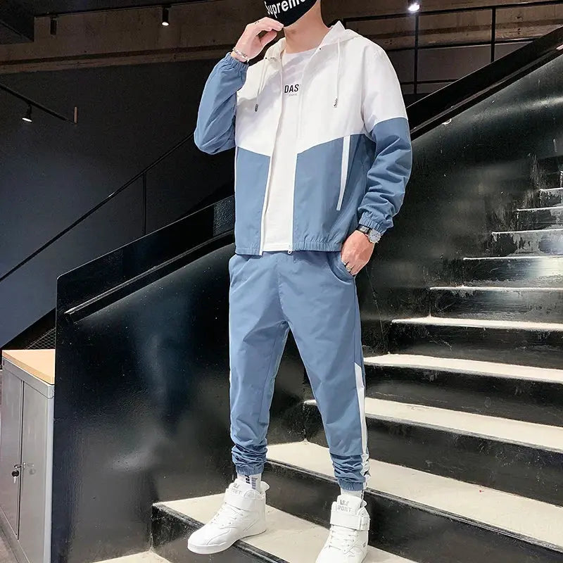 Men Tracksuit Casual Joggers Hooded Sportswear 2 Piece Sets Pleasant Product Express Inc