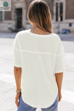 Jennifer Waffle Knit Drop Shoulder Loose Top-1
