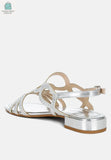 Jisters Cut Out Detail Rhinestone Flat Sandals-2