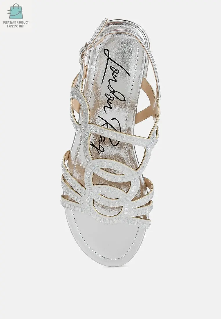 Jisters Cut Out Detail Rhinestone Flat Sandals-3