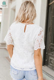 Kataleya Crochet Lace Short Sleeve Blouse-1