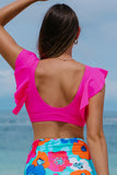 Lauren Ruffled V Neck Swim Top-1