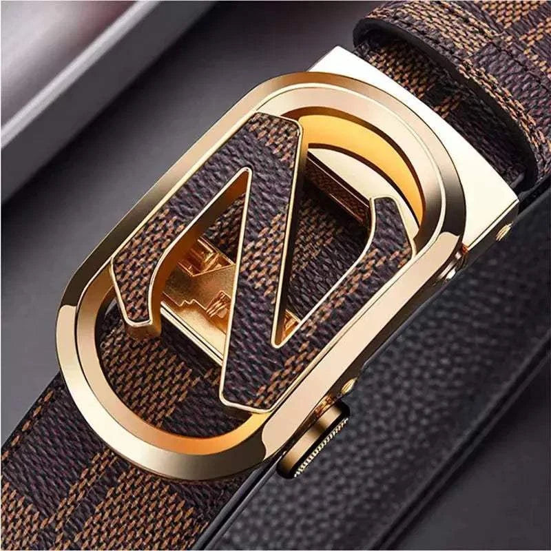 Leather Men Belts - Stylish Durable Premium Leather Plaid Belt for Men