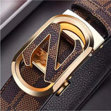 Leather Men Belts - Stylish Durable Premium Leather Plaid Belt for Men