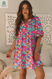 Lena Floral Bubble Sleeve Babydoll Dress-0