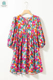 Lena Floral Bubble Sleeve Babydoll Dress-3