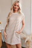 Lilian Stripe Casual Pocketed Mini Dress-0