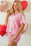 Lilliana Waffle Knit Bowknot T Shirt and Shorts Set-2