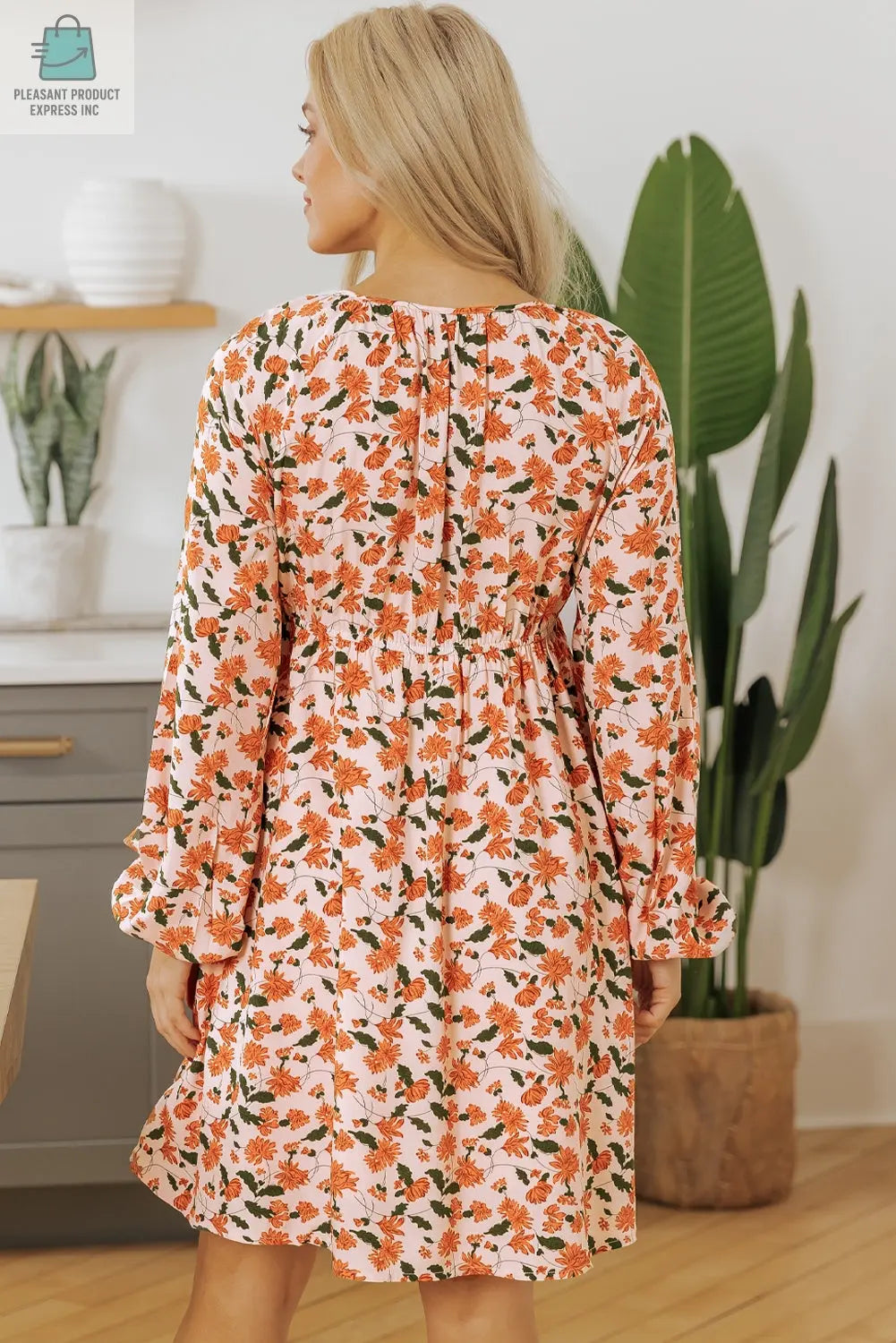 Lola Floral Bubble Sleeve Babydoll Dress-1