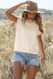 Madelyn Cable Knit Dolman Armholes Sweater Tank-0