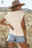 Madelyn Cable Knit Dolman Armholes Sweater Tank-1