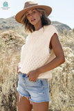 Madelyn Cable Knit Dolman Armholes Sweater Tank-2
