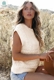 Madelyn Cable Knit Dolman Armholes Sweater Tank-3