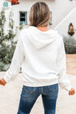 Magnolia Cable Lattice Texture Kangaroo Pocket Hoodie-1