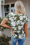 Mariam Floral Split Neck Short Sleeve Blouse-1