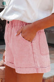 Melany Vintage Washed Frilled High Waist Denim Shorts-2