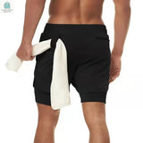 Men Running Shorts 2 In 1 Double-deck Sport ShortsPleasant Product
