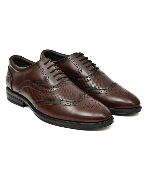 Men's Brown Oxford Brogue Dress Shoes (Size 9UK) Pleasant Product Express Inc