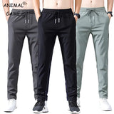 Men's Casual Long Slim Pencil Pants Straight Breathable Trousers