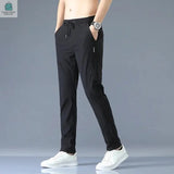Men's Casual Long Slim Pencil Pants Straight Breathable Trousers