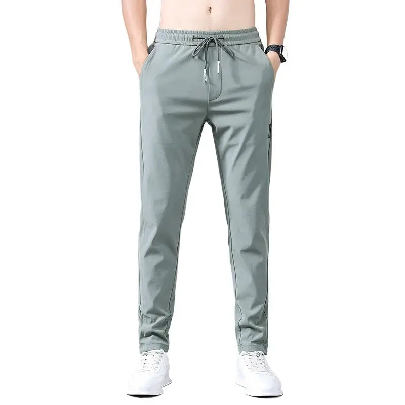 Men's Casual Long Slim Pencil Pants Straight Breathable Trousers