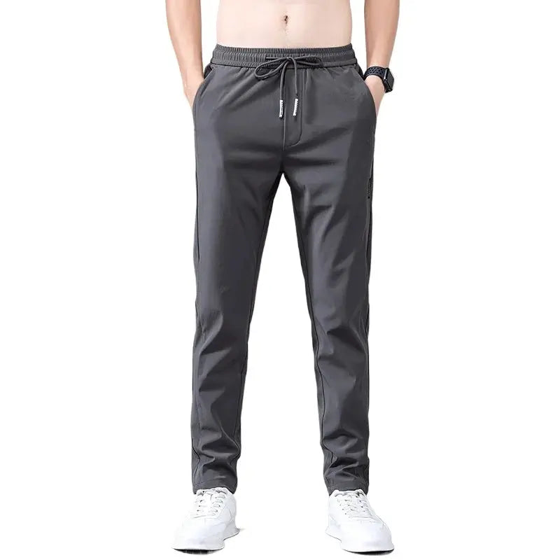 Men's Casual Long Slim Pencil Pants Straight Breathable Trousers
