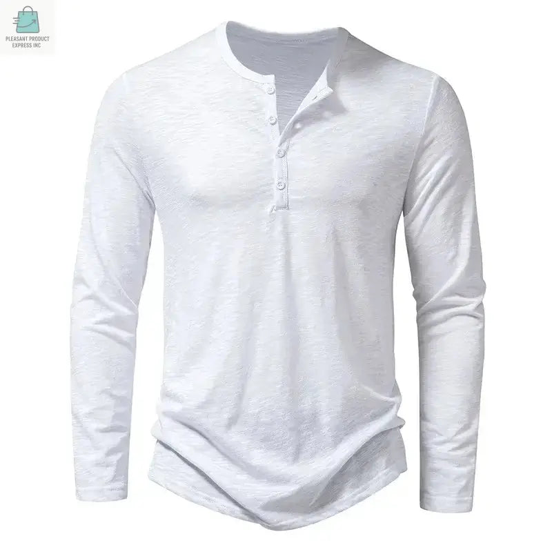 Men's Cotton Button neck Shirt Long SleevePleasant Product