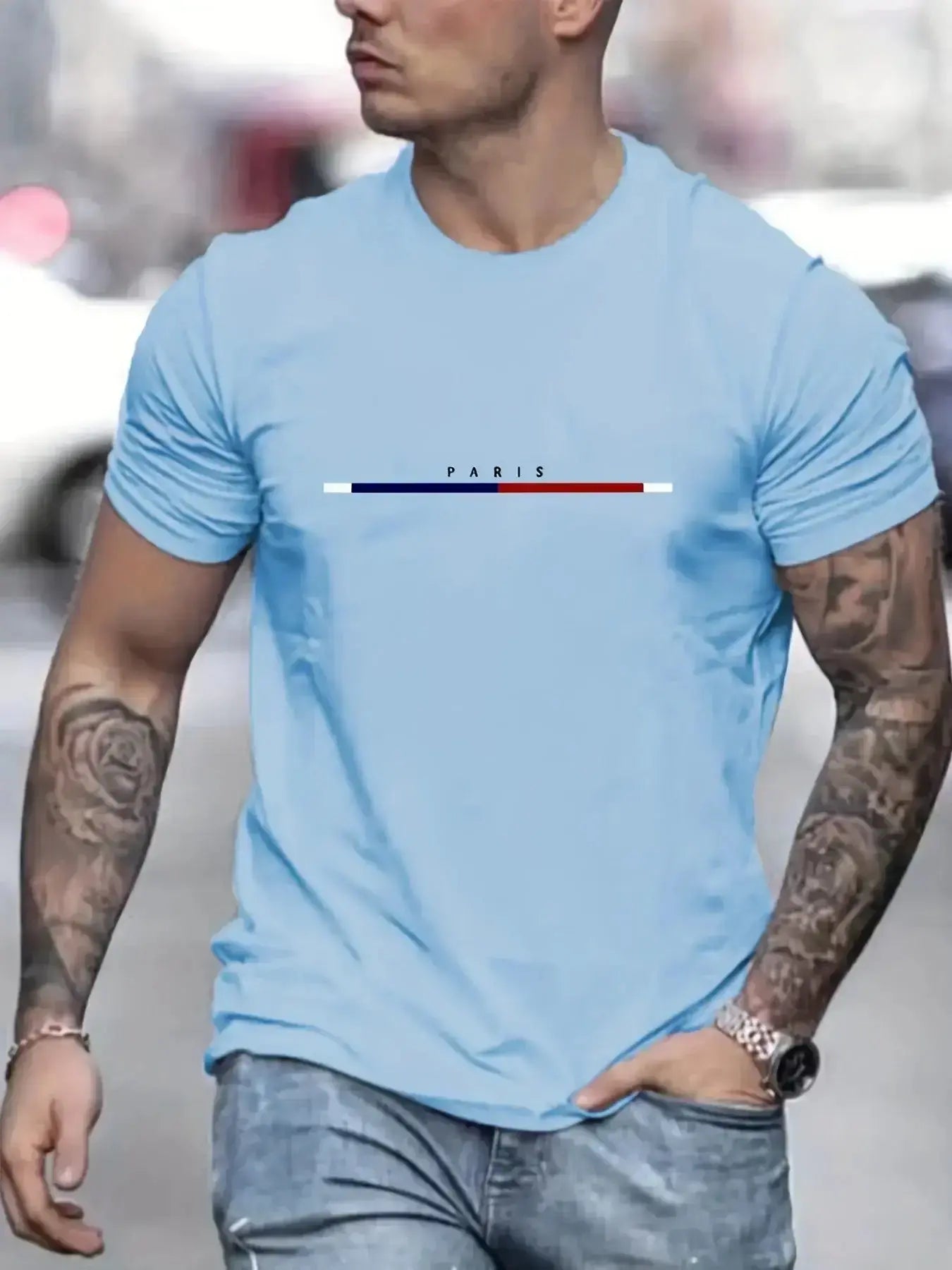 Men's Cotton Paris Short Sleeve T-shirtPleasant Product