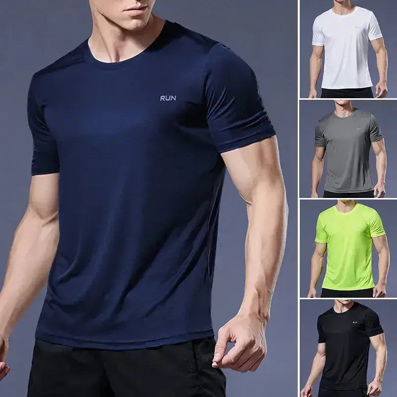 Men's Polyester Jersey jogging t-shirts for active lifestyle available in multiple colors, lightweight and moisture-wicking with a comfortable fit.
