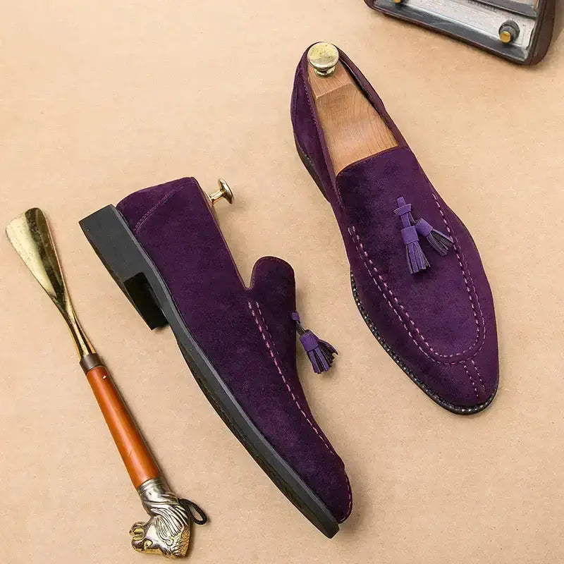 Men's Loafers Brand Suede Leather ShoesPleasant Product