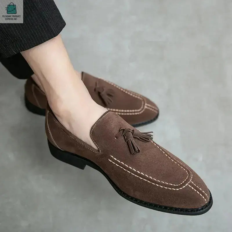 Men's Loafers Brand Suede Leather ShoesPleasant Product