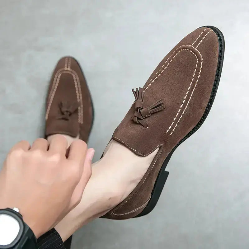 Men's Loafers Brand Suede Leather ShoesPleasant Product