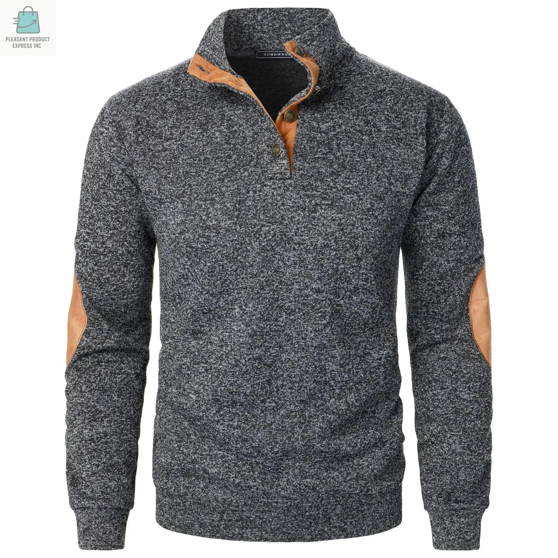 Men's Long Sleeve Stand Collar Sweatshirts Casual Pullover Pleasant Product Express Inc