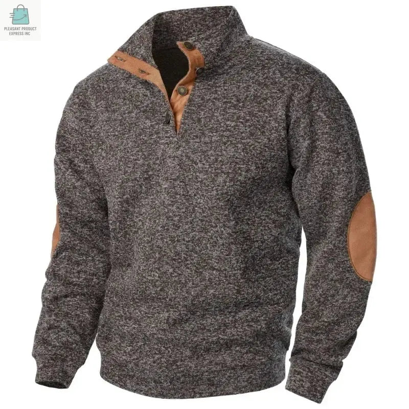 Men's Long Sleeve Stand Collar Sweatshirts Casual Pullover Pleasant Product Express Inc