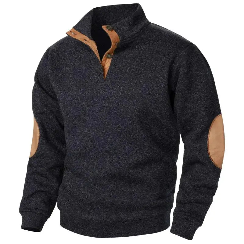 Men's Long Sleeve Stand Collar Sweatshirts Casual Pullover Pleasant Product Express Inc