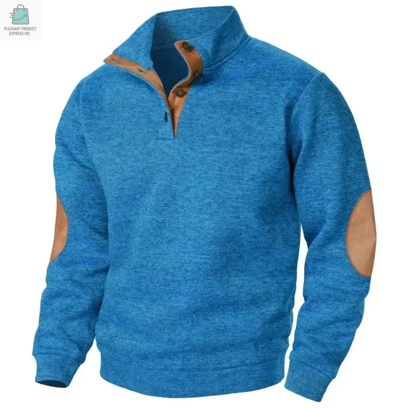 Men's Long Sleeve Stand Collar Sweatshirts Casual Pullover Pleasant Product Express Inc
