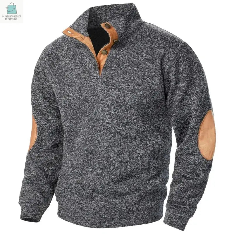 Men's Long Sleeve Stand Collar Sweatshirts Casual Pullover Pleasant Product Express Inc