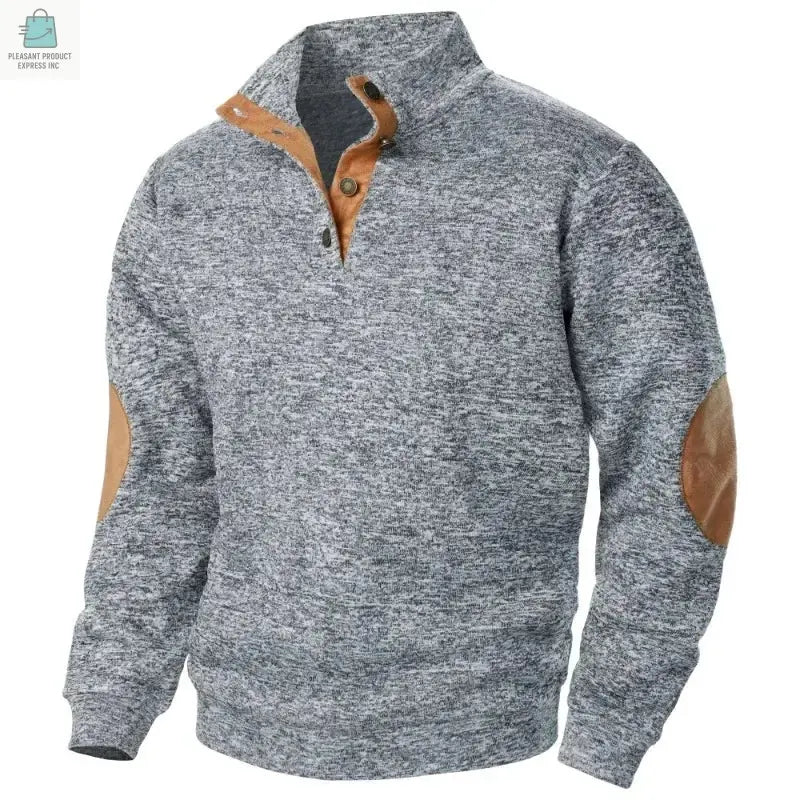 Men's Long Sleeve Stand Collar Sweatshirts Casual Pullover Pleasant Product Express Inc