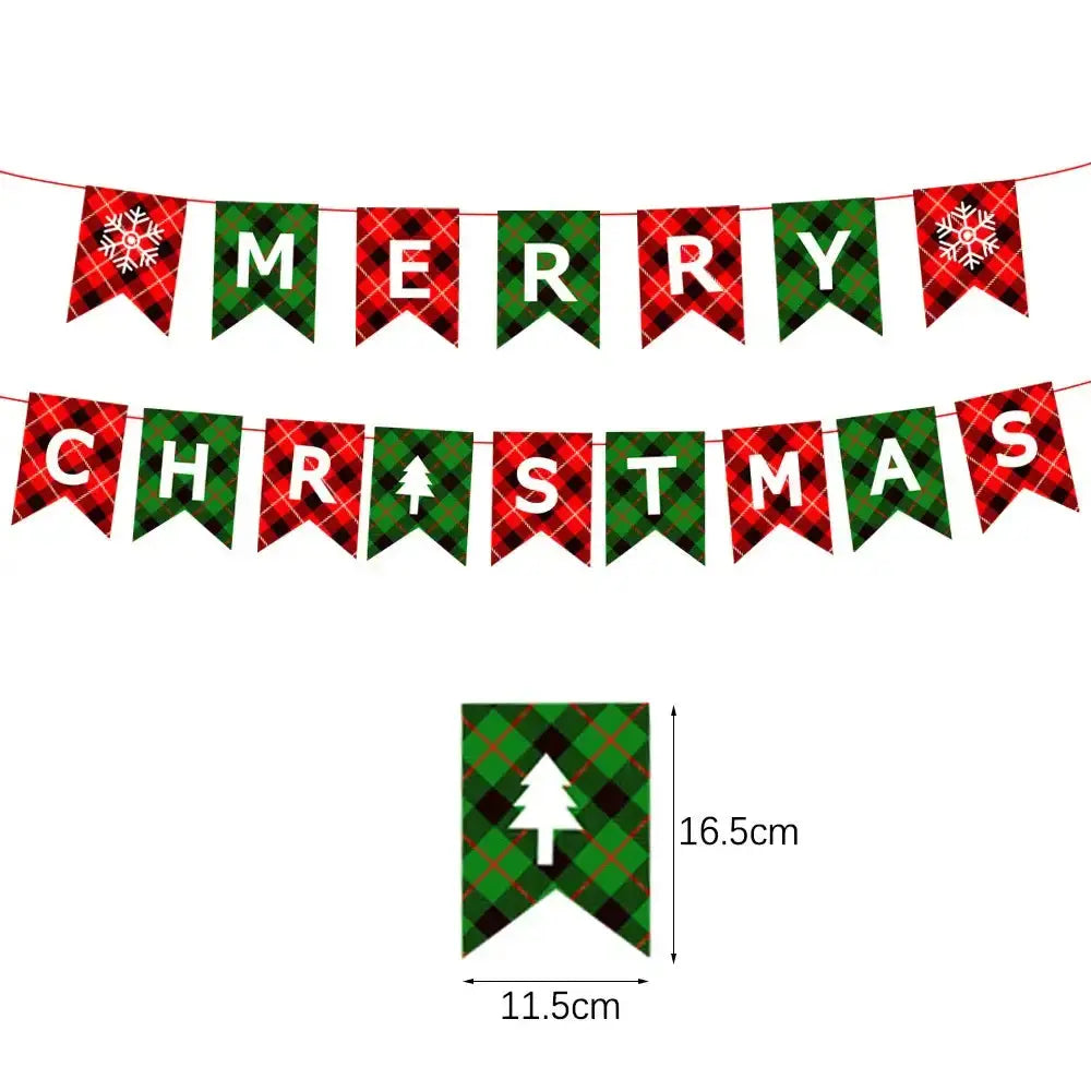 Merry Christmas Banners Decoration Santa Claus Snowman Paper HangingPleasant Product