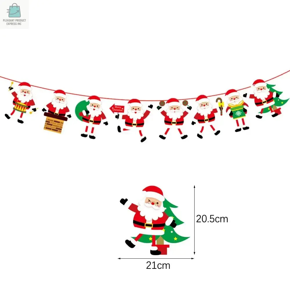 Merry Christmas Banners Decoration Santa Claus Snowman Paper HangingPleasant Product