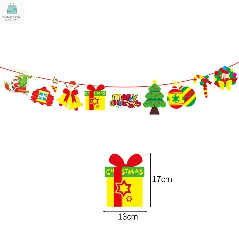 Merry Christmas Banners Decoration Santa Claus Snowman Paper HangingPleasant Product