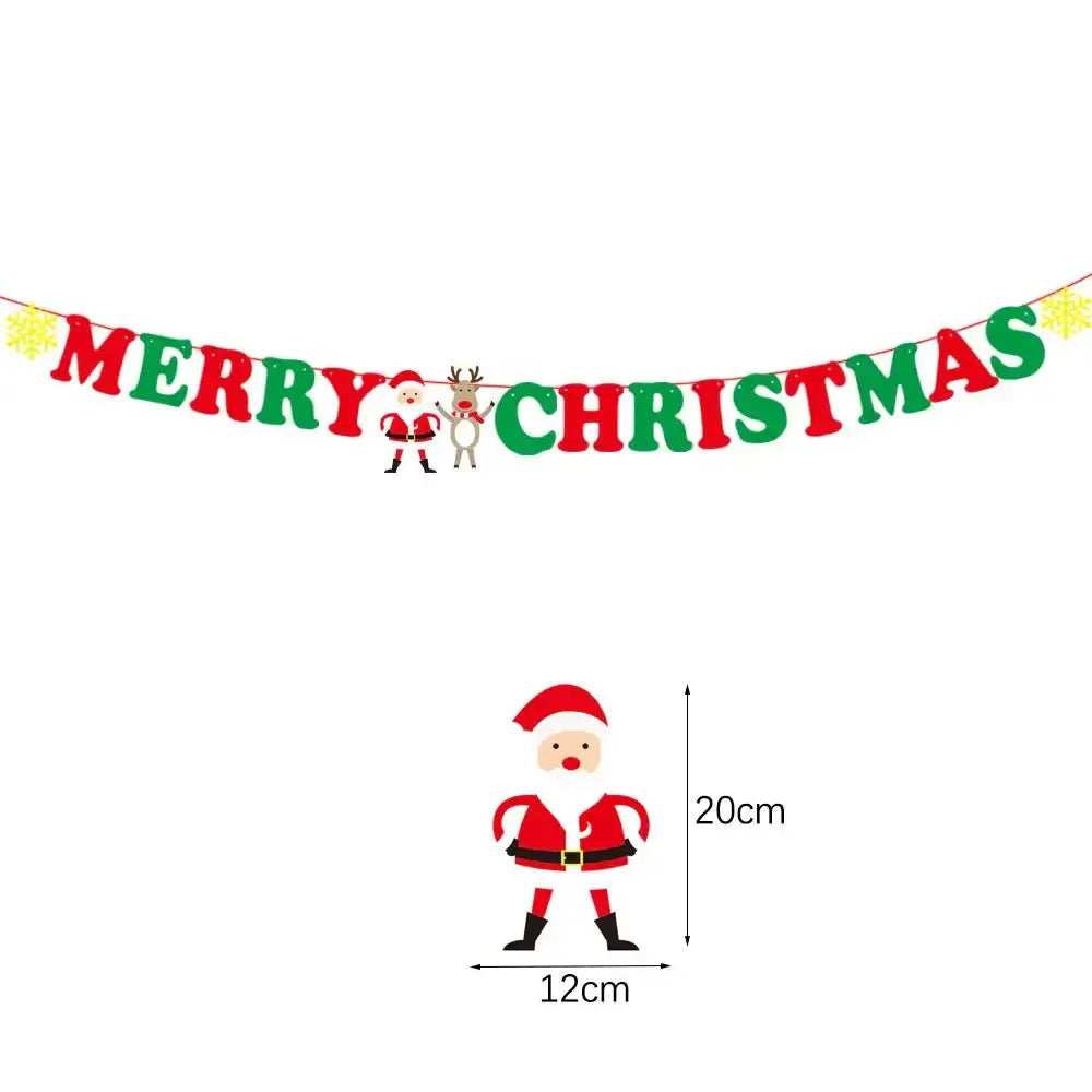 Merry Christmas Banners Decoration Santa Claus Snowman Paper HangingPleasant Product