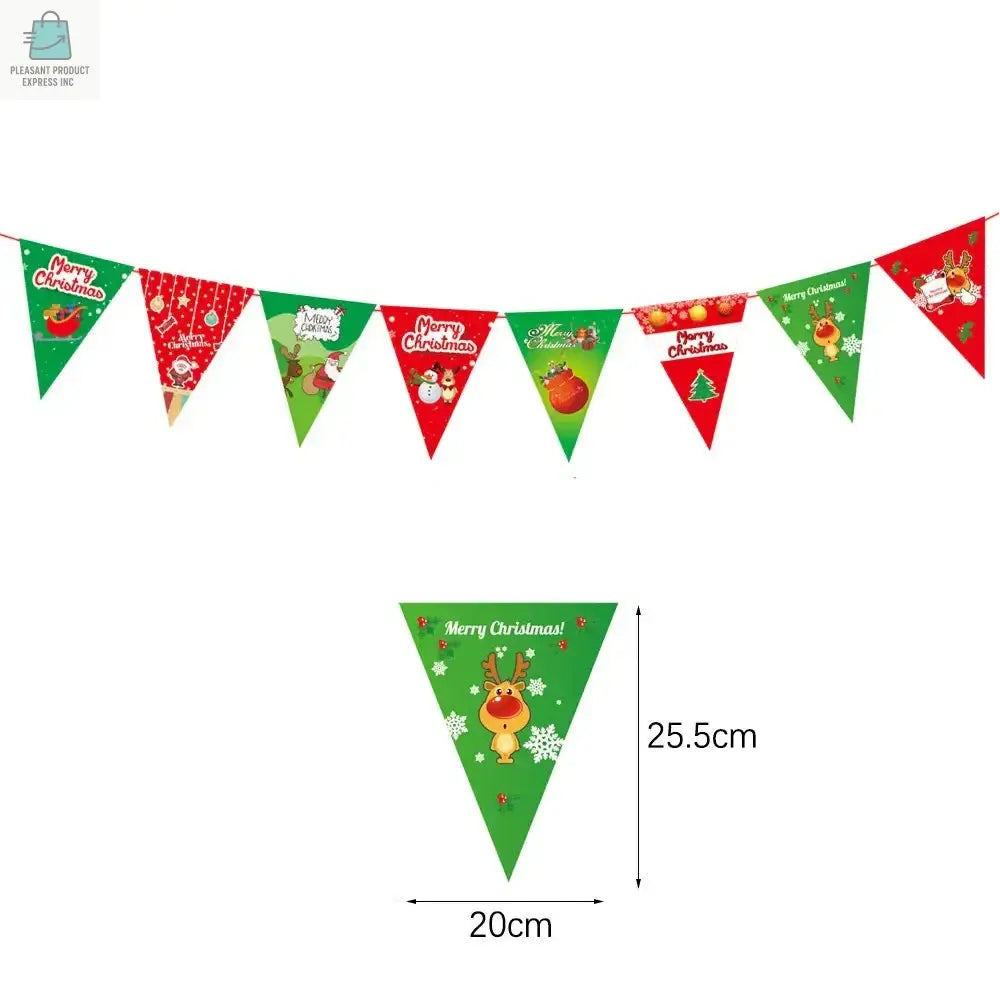 Merry Christmas Banners Decoration Santa Claus Snowman Paper HangingPleasant Product