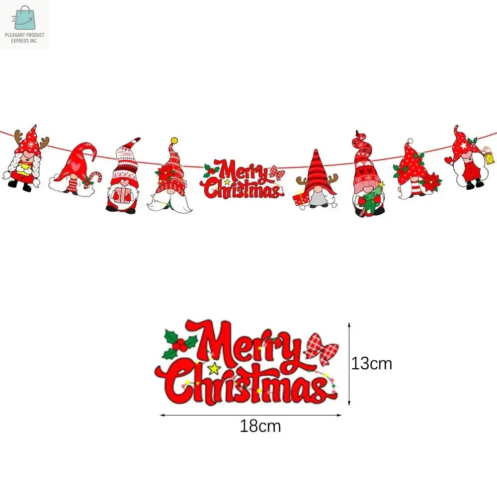 Merry Christmas Banners Decoration Santa Claus Snowman Paper HangingPleasant Product