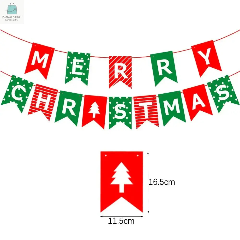 Merry Christmas Banners Decoration Santa Claus Snowman Paper HangingPleasant Product